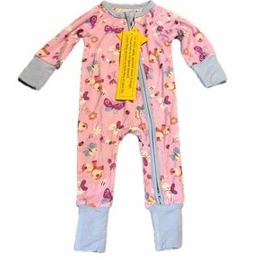 Tiny jams bamboo newborn butterfly kisses sleeper pajamas zippie new
